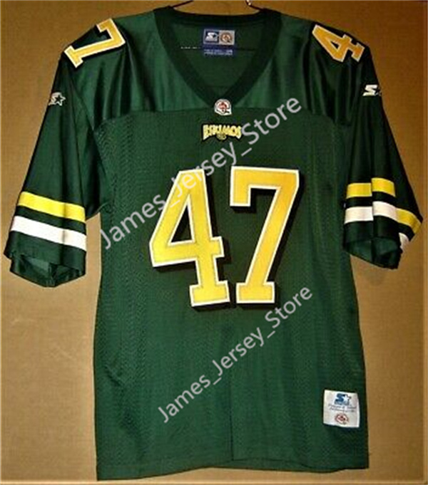 Men's Youth CFL Edmonton Elks Custom Retro New Era Third Green EE Football Jersey