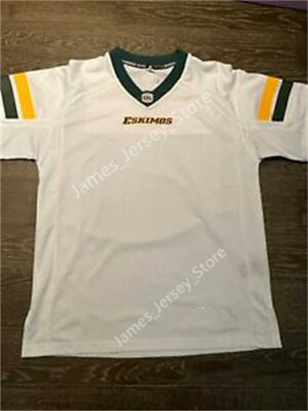 Men's Youth CFL Edmonton Elks Custom White Away Football Jerseys