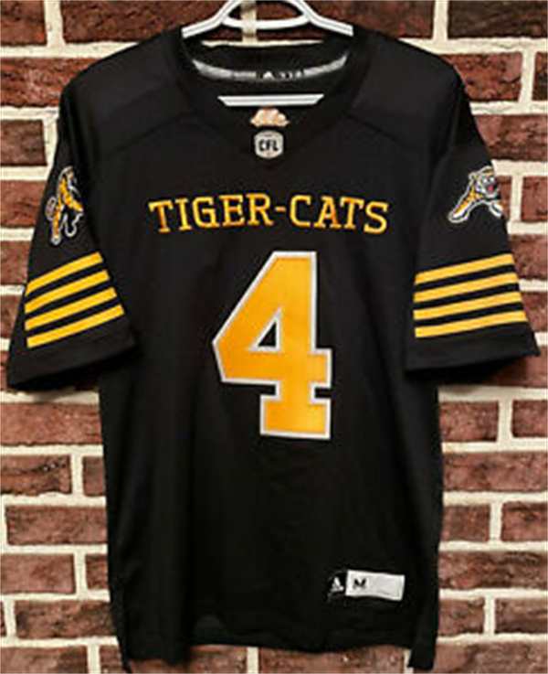 Men's Youth CFL Hamilton Tiger-Cats Custom Adidas Black Football Jersey
