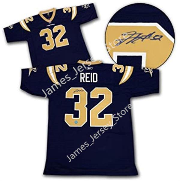 Men's Youth CFL Winnipeg Blue Bombers #32 REID Navy Football Jersey