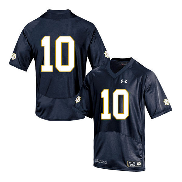 Men's Youth Notre Dame Fighting Irish #10 Sam Hartman Navy Without Name College Football Game Jersey