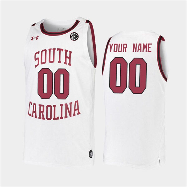 Men's Youth South Carolina Gamecocks Custom White College Basketball Game Jersey