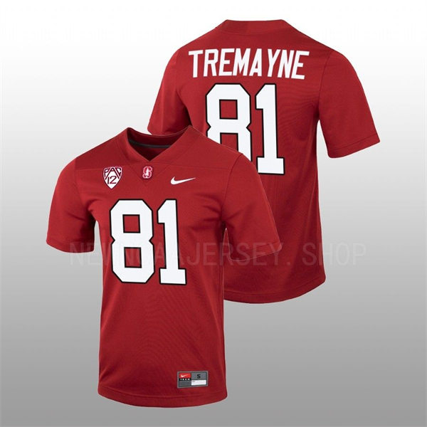 Men's Youth Stanford Cardinal #81 Brycen Tremayne 2022 Cardinal College Football Game Jersey 