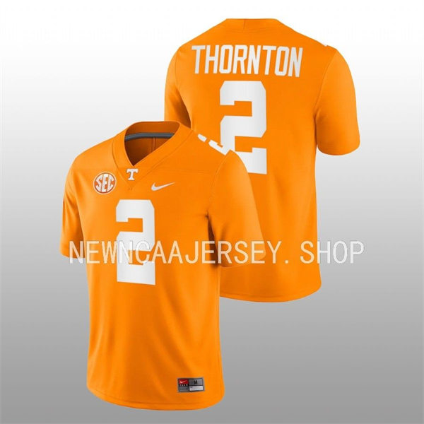 Men's Youth Tennessee Volunteers #2 Dont'e Thornton Nike Orange College Football Game 