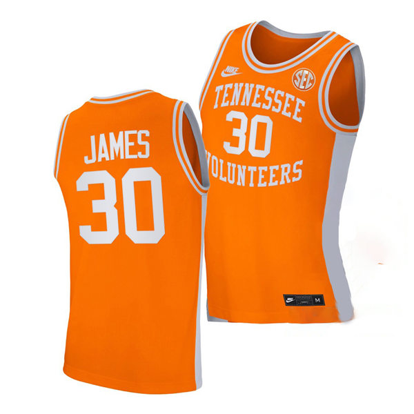 Men's Youth Tennessee Volunteers #30 Josiah-Jordan James Nike 2021-22 Orange Retro College Basketball Jersey 