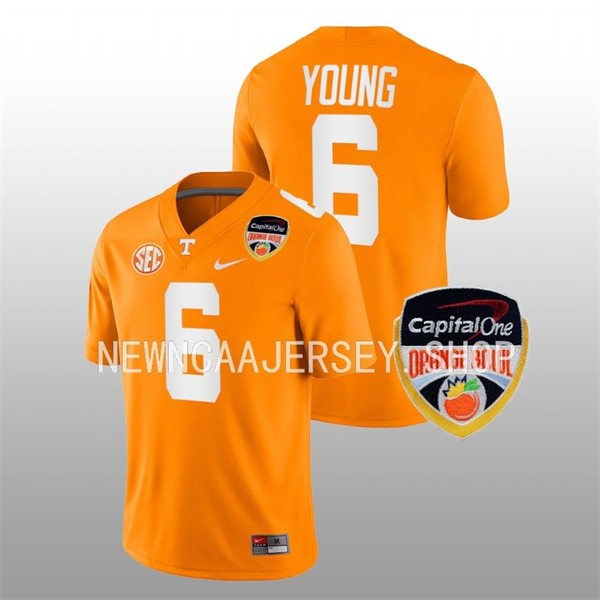 Men's Youth Tennessee Volunteers #6 Byron Young Nike Orange College Football Game Jersey