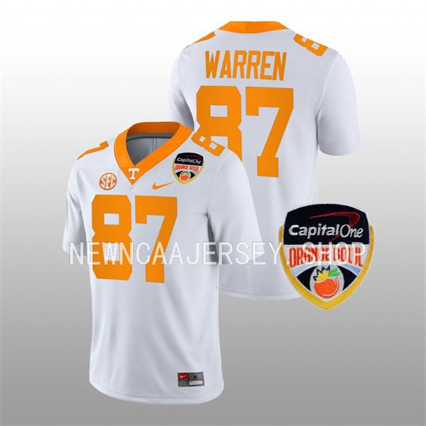 Men's Youth Tennessee Volunteers #87 Jacob Warre Nike White College Football Game Jersey