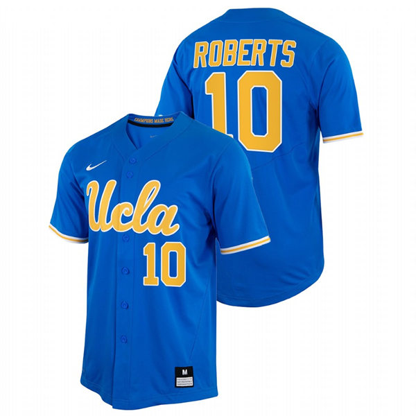 Men's Youth UCLA Bruins #10 Dave Roberts Nike Royal College Baseball Game Jersey