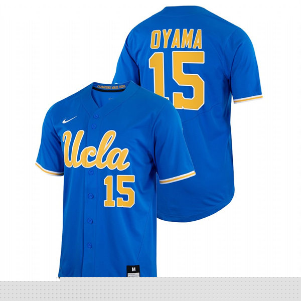 Men's Youth UCLA Bruins #15 Kenny Oyama Nike Royal College Baseball Game Jersey