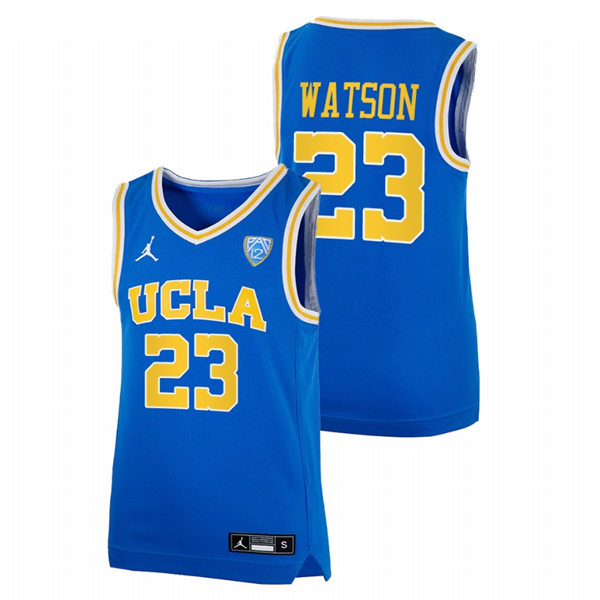 Men's Youth UCLA Bruins #23 Peyton Watson College Basketball Game Jersey Jordan Brand Blue