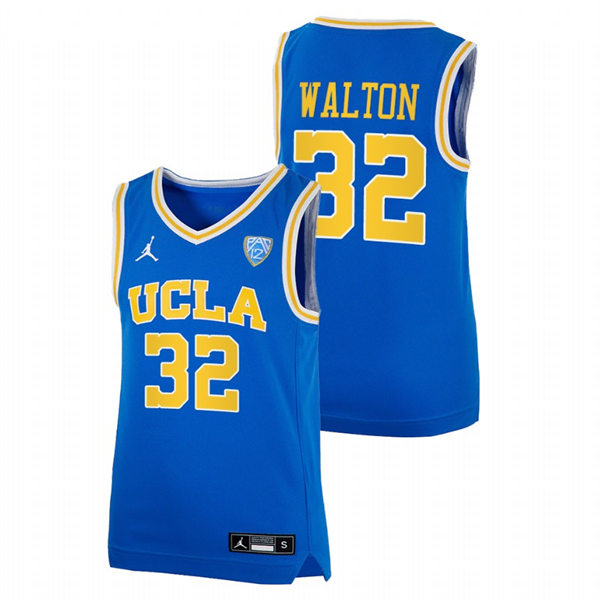 Men's Youth UCLA Bruins #32 Bill Walton College Basketball Game Jersey Jordan Brand Blue