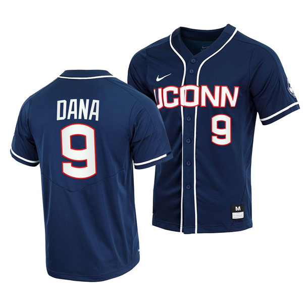Men's Youth UConn Huskie #9 Casey Dana College Baseball Game Jersey Nike Navy