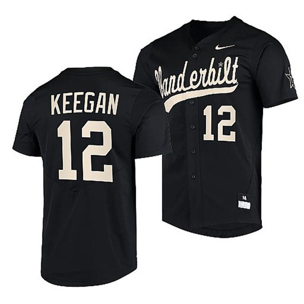 Men's Youth Vanderbilt Commodores #12 Dominic Keegan Black Gold 2022 College Baseball Limited Jersey 