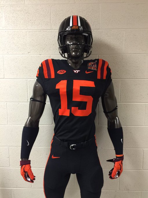 Men's Youth Virginia Tech Hokies Custom Nike Black College Game Football Jersey