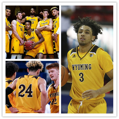 Men's Youth Wyoming Cowboys Custom Gold Brown Adidas College Basketball Jersey 