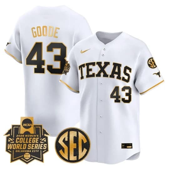 Men's size - Texas Longhorns Softball 2026 World Series (WCWS) Vapor Pre             43  Leighann Goode
