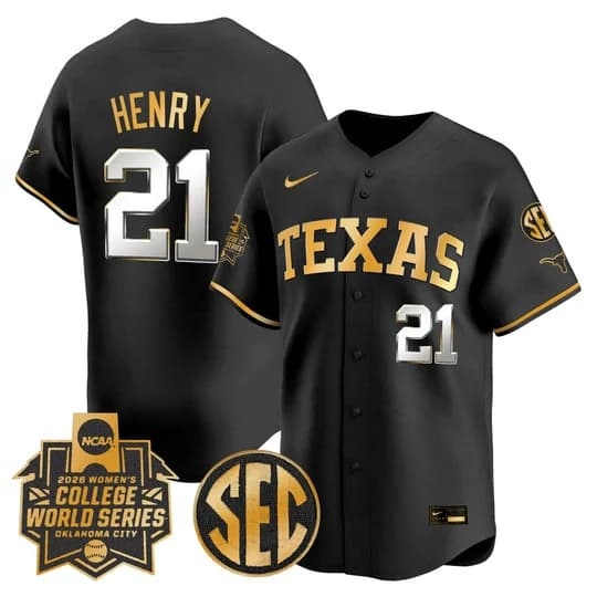 Men's size - Texas Longhorns Softball 2026 World Series (WCWS) Vapor PremiKayden Henry #21