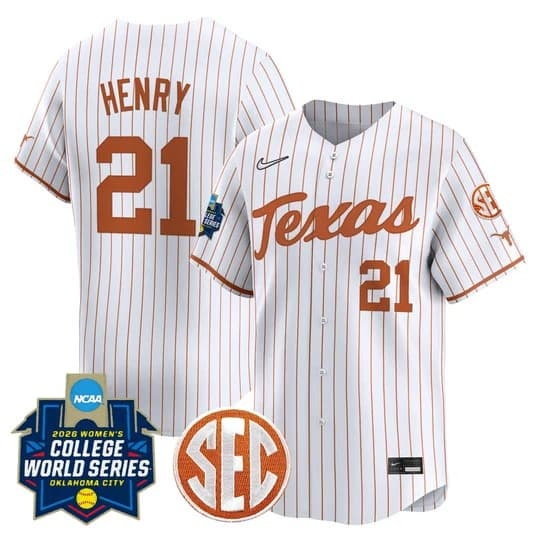 Men's size - Texas Longhorns Softball 2026 World Series (WCWS) Vapor Premie      Kayden Henry  21