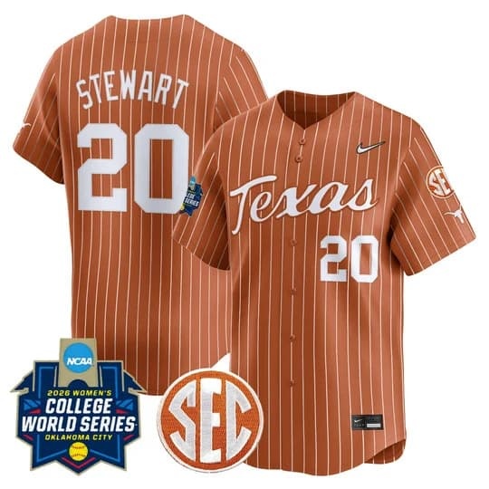 Men's size - Texas Longhorns Softball 2026 World Series (WCWS) Vapor Premie    Katie Stewart  20