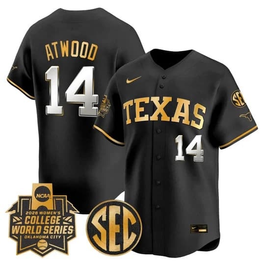 Men's size - Texas Longhorns Softball 2026 World Series (WCWS) Vapor Premie    Reese Atwood #14