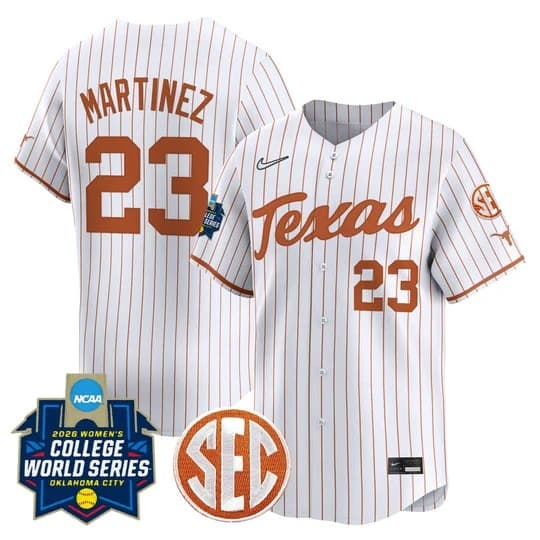 Men's size - Texas Longhorns Softball 2026 World Series (WCWS) Vapor Premier       Viviana Martinez 23