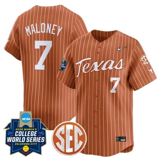 Men's size - Texas Longhorns Softball 2026 World Series (WCWS) Vapor Premier     Ashton Maloney  7