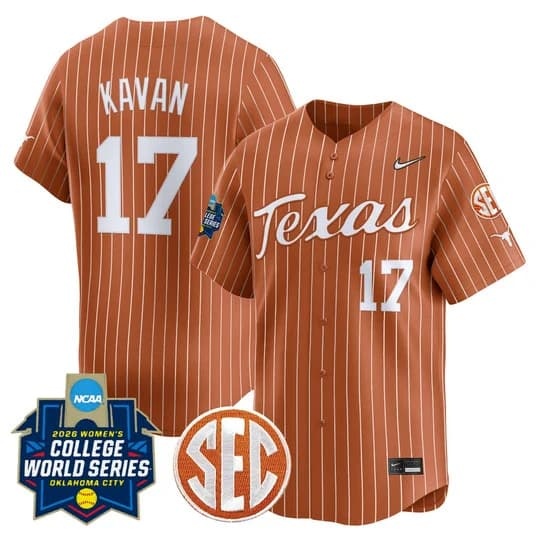 Men's size - Texas Longhorns Softball 2026 World Series (WCWS) Vapor Premier L       Teagan Kavan    17