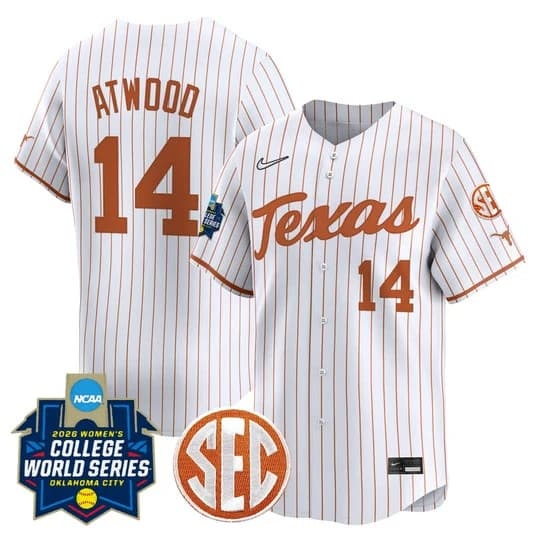 Men's size - Texas Longhorns Softball 2026 World Series (WCWS) Vapor Premier L      Reese Atwood 14