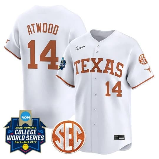 Men's size - Texas Longhorns Softball 2026 World Series (WCWS) Vapor Premier L     Reese Atwood14