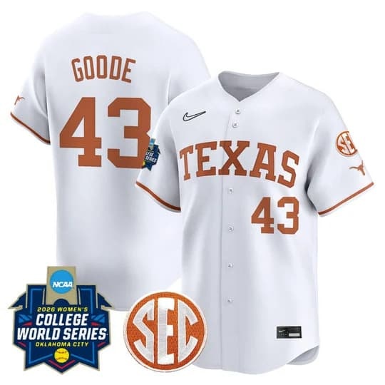 Men's size - Texas Longhorns Softball 2026 World Series (WCWS) Vapor Premier Limi   Leighann Goode43