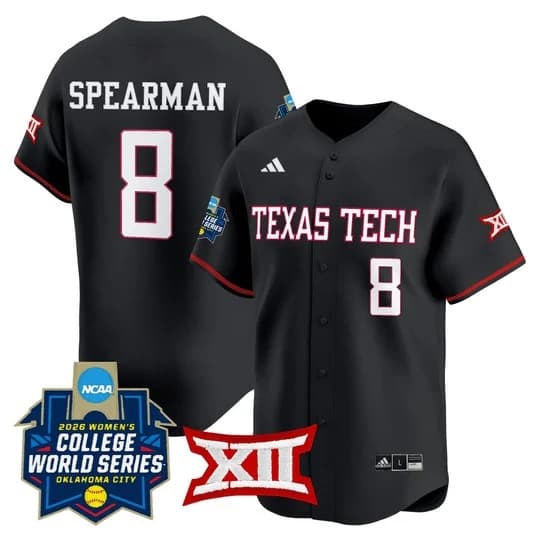 Men's size - Texas Tech Red Raiders Softball 2026 World Series (WCWS) Vapor Premier Limited Jersey - All Stitched Desirae Spearman  8