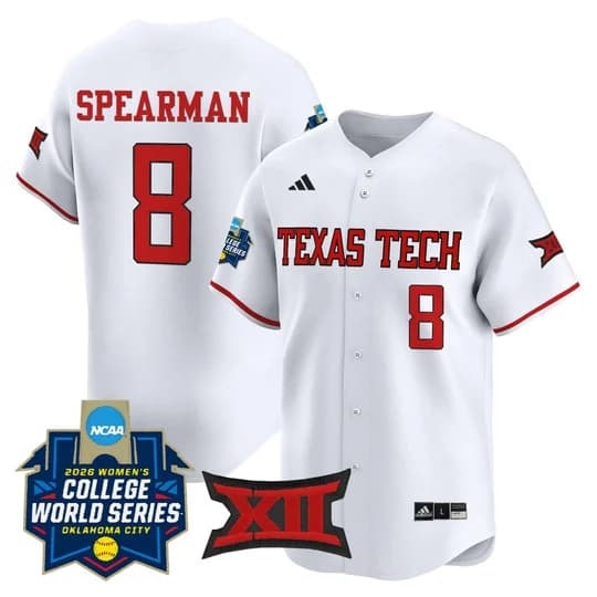 Men's size - Texas Tech Red Raiders Softball 2026 World Series (WCWS) Vapor Premier Limited Jersey - All Stitched Desirae Spearman8