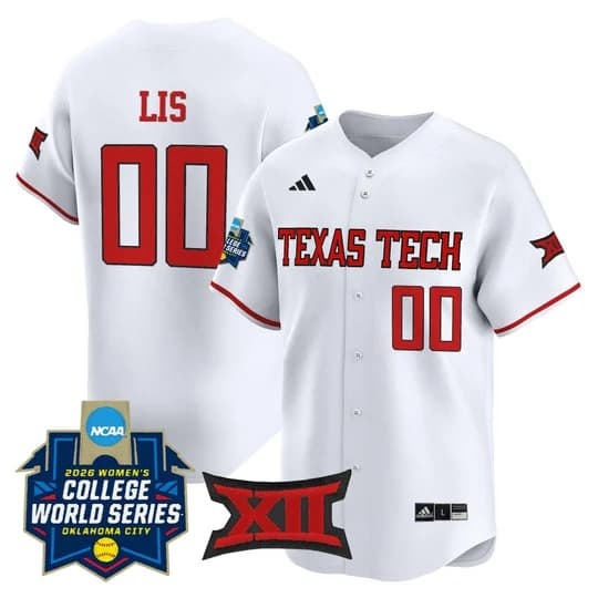 Men's size - Texas Tech Red Raiders Softball 2026 World Series (WCWS) Vapor Premier Limited Jersey - All Stitched Jackie Lis00