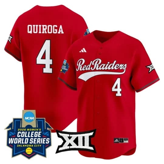 Men's size - Texas Tech Red Raiders Softball 2026 World Series (WCWS) Vapor Premier Limited Jersey - All Stitched Lagi Quiroga