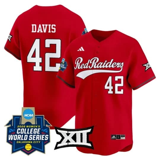 Men's size - Texas Tech Red Raiders Softball 2026 World Series (WCWS) Vapor Premier Limited Jersey - All Stitched Mihyia Davis
