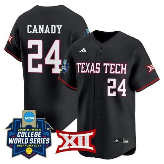 Men's size - Texas Tech Red Raiders Softball 2026 World Series (WCWS) Vapor Premier Limited Jersey - All Stitched NiJaree Canady   24