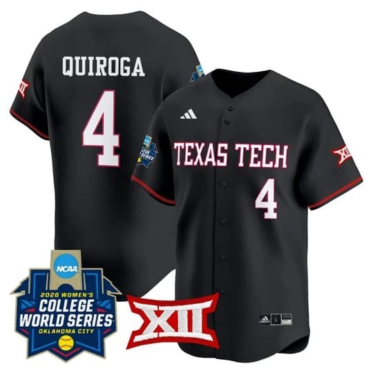 Men's size - Texas Tech Red Raiders Softball 2026 World Series (WCWS) Vapor Premier Limited Jersey - All Stitched Quiroga   4