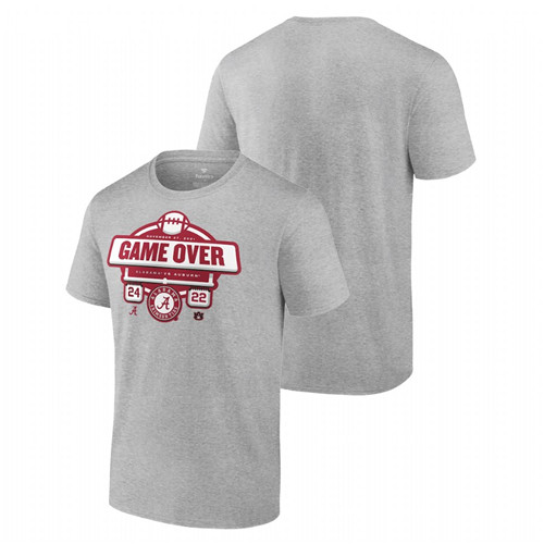 Men Alabama Crimson Tide 2021 Football Score Auburn Tigers T-Shirt Gray