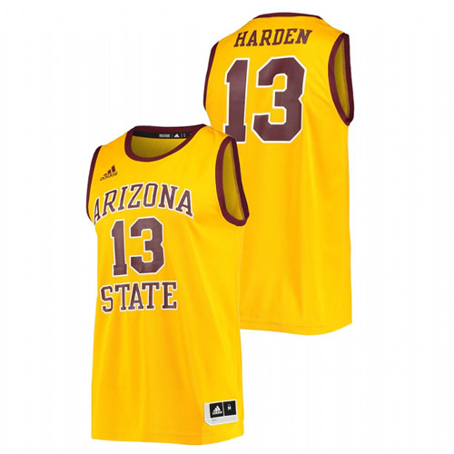 Men Arizona State Sun Devils James Harden College Basketball Player Jersey Gold