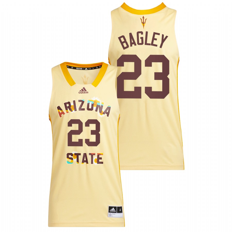 Men Arizona State Sun Devils Marcus Bagley 2022 Basketball Jersey Yellow