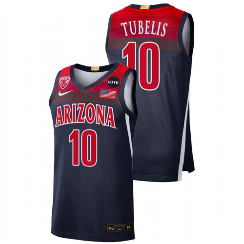 Men Arizona Wildcats Azuolas Tubelis 2021-22 College Basketball Jersey Navy