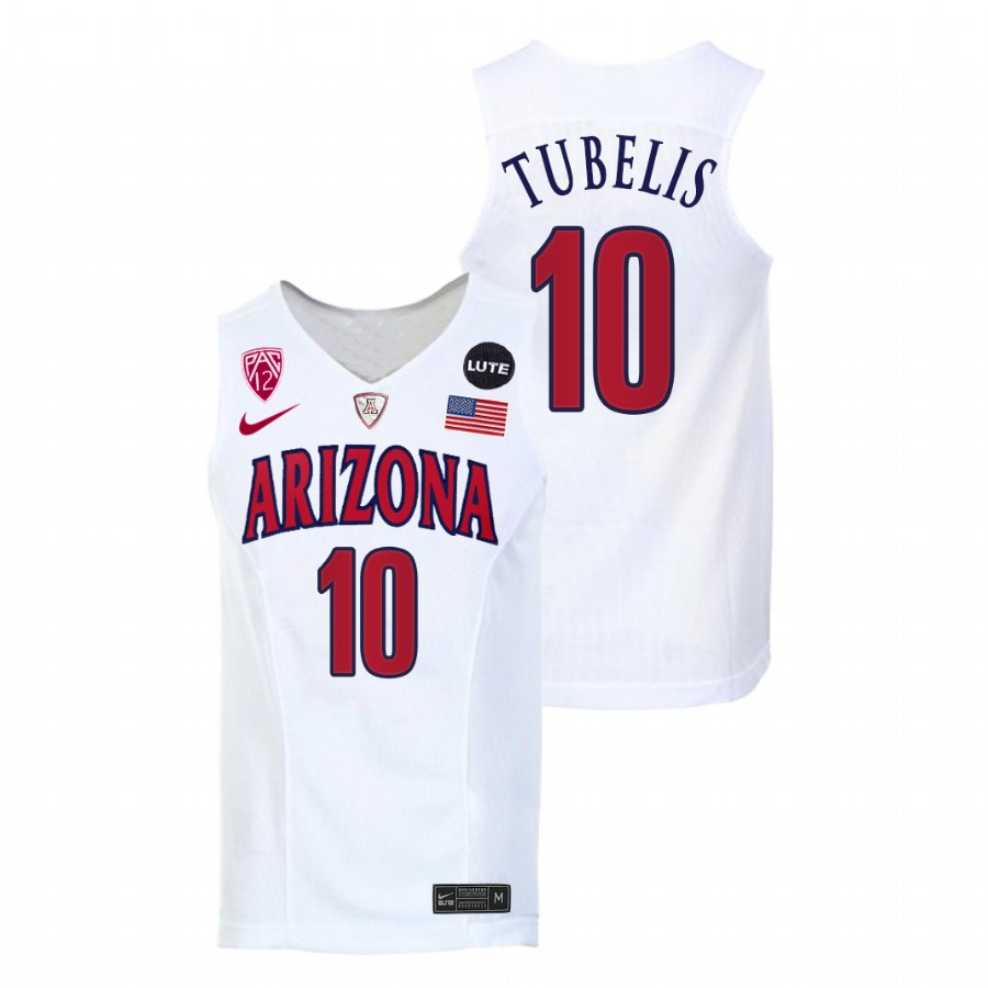 Men Arizona Wildcats Azuolas Tubelis 2021-22 Replica Jersey White