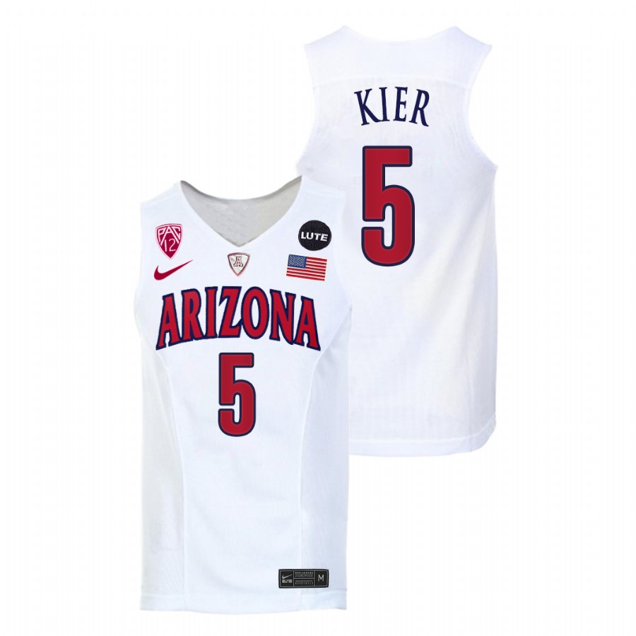 Men Arizona Wildcats Justin Kier 2021-22 Replica Jersey White