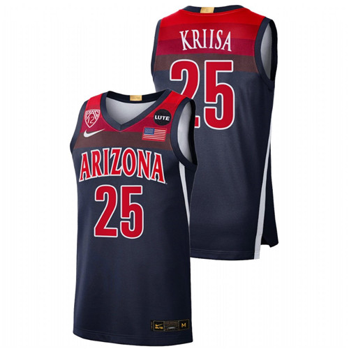 Men Arizona Wildcats Kerr Kriisa 2021-22 College Basketball Jersey Navy