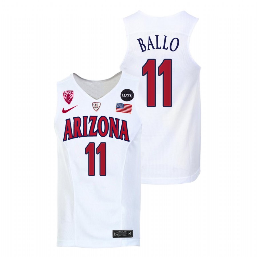 Men Arizona Wildcats Oumar Ballo 2021-22 Replica Jersey White