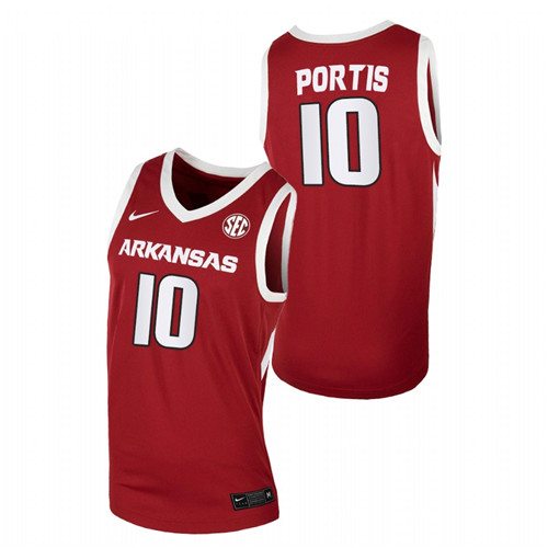 Men Arkansas Razorbacks Bobby Portis Away Jersey Cardinal