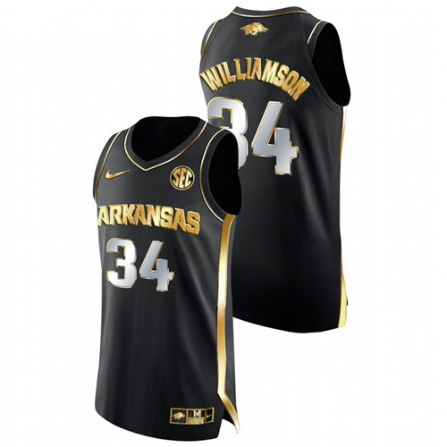 Men Arkansas Razorbacks Corliss Williamson Golden Edition College Basketball Jersey Black