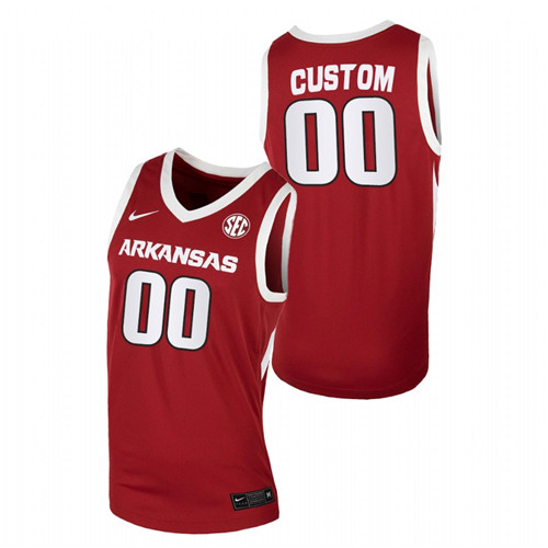 Men Arkansas Razorbacks Custom Away Jersey Cardinal