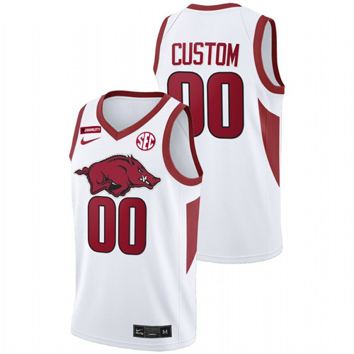 Men Arkansas Razorbacks Custom Equality 2021 March Madness Jersey White