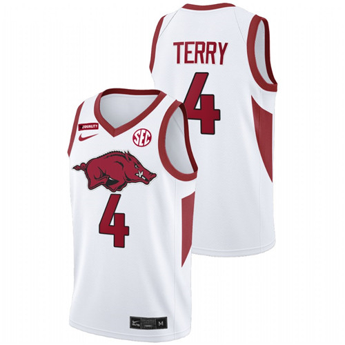 Men Arkansas Razorbacks Dalen Terry 2022 Jersey White
